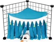 Guinea Pig Hideout Cage Accessories for Bunny Hamster Chinchilla Blue No Metal