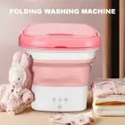 Mini Portable Washing Machine Laundry Tub Indoor Automatic Clothes Bucket Pink
