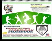 USA PREMIUM BASEBALL / SOFTBALL 20 GAME SCOREBOOK SCORE BOOK COACH TOOLS NEW!