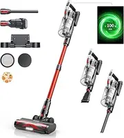 [Laresar] EliteS6 Cordless Vacuum Cleaner,Max 55mins Runtime,450W/38000Pa Stick Vacuum,LCD Animation Display,Anti-Tangle Upright Vacuum,Hardwood Floor/Carpet/Pet Hair/Sofa
