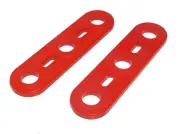 2 x Junior Meccano Flat Strip 3 holes - red (part J003)