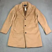 Abercrombie & Fitch Dad Coat Womens Size Large Brown Tan Wool Blend NEW