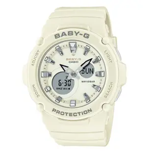 【CASIO 卡西歐】電子錶CASIO BABY-G 雙顯女錶 樹脂錶帶 防水100米 米白 BGA-275(BGA-275-7A)