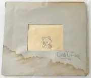 Walt Disney Pencil Autograph Certified Animators Drawing Of Figaro