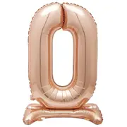 Rose Gold Number 0 Stand Up Air Fill Balloon 76cm