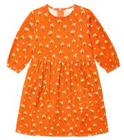 [Stella McCartney Kids] Stella McCartney Kids Floral cotton corduroy dress Y 4 orange