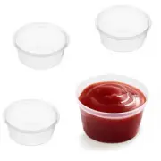 100 X Clear Plastic Sauce Containers With Lids Grazing Takeaway Container