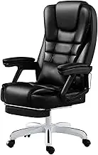 Xecutive Office Chair, Height-Adjustable High-Back Chair, PU Leather Comfortable Recliner with Pedals, Ergonomic Computer Desk and Chair