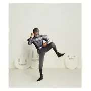 Kids' Light-Up Cyborg Ninja Halloween Costume Hooded Jumpsuit and Belt Large
