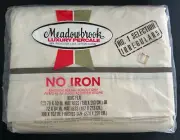 Vintage New Old Stock Meadowbrook Luxury Percale King Size Flat Sheet Beige