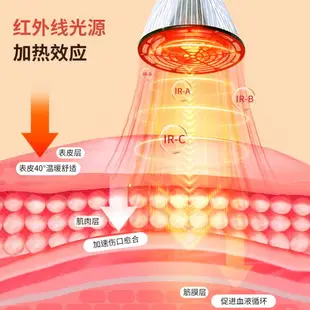 飛利浦 醫用治療器家用多功能近紅外線理療儀紅光發熱電烤燈燈泡