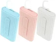 WLLHYF Portable Dental Floss Case Automatic Dental Floss Pick Organizer Case Travel Flosser Dispenser Storage Case Refillable Holder Boxes with 10 Floss Picks for Teeth Cleaning (White+Blue+Pink)