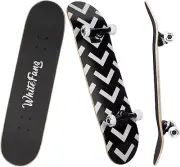 WhiteFang Skateboards for Beginners, Complete Skateboard, 7 Layer Canadian Maple