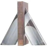 Silver Crystal Pyramid Shaped Geometric Bookends (Set of 2)
