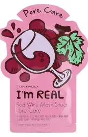 TONYMOLY I’m Real Red Wine Face Mask Sheet Poor Care Natural Anti-Aging New NIB