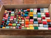 LOT OF SPOOLS OF THREAD - 3.6 LBS. CLEAN THREADS VARIETY OF COLORS AND BRANDS