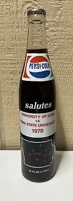Pepsi Bottle University Of Iowa Vs Iowa State 1978 Commemorative