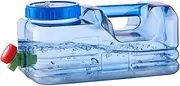 Flat Square Water Container with Tap Portable Plastic Camping Water Bucket with Faucet Drink Water Carrier for Camping Hiking Water Storage