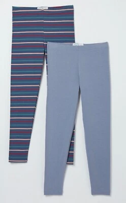 Fat Face Girls Two Pack Breton Stripe Leggings In Various Sizes *BNWT*