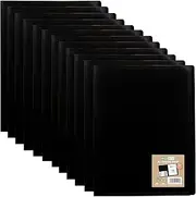 eco-eco A5 100% Recycled 20 Pocket Black Flexible Cover Portfolio Book Folder Display Book, Pack of 12, eco015x12