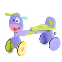 在飛比找momo購物網優惠-【經典木玩】兒童木製學習四輪滑步車(學步車)