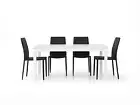 Extendable Table Rectangular Modern White Ash Hall Lunch