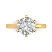 3ct Round Cut Classic Bridal Engagement Wedding Promise Ring 14k Yellow Gold