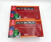 Holiday Home Accents Globe Snowflake Pattern Light Set 25 Lights- 24 ft LOT OF 2