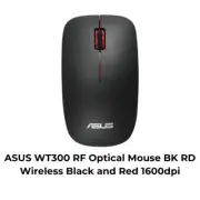 ASUS WT300 RF Optical Mouse BK RD Wireless Black and Red 1600dpi