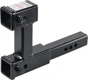 Toptow Dual Hitch Receiver Extension Adapter 2 inch Towing and Bicycle Cargo Extender Adjustable Length Anti Rattle Device