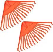Toyvian 2Pcs Plastic Garden Leaf Rake Lightweight Hand Rake for Easy Cleaning of Lawns and Shrubs Durable Tines for Efficient Leaf Collection and Garden Maintenance