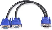 VGA Splitter Cable 1 Male to 2 Female Y Adapter Monitor Converter for PC Video Computer TV Projector