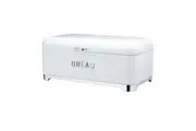 Lovello Carbon Steel Textured Bread Bin Storage Container 42x22cm Ice White
