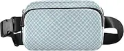 [Amooorous] Blue and White Checkered Pattern Fashion Waist Bag Fanny Pack for Men Women Large Capacity Chest Bag Belt Bag with Adjustable Strap for Shopping Sports Work, Blue and white checkered pattern, 1 size