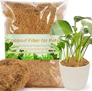 MAQIHAN Long Coconut Husk Fiber for Plants - Natural Organic Coconut Husk Silk,Bird Nesting Material,Organic Coco Coir for Plants,Perfect for Greenery Covering,Home Decoration,Gardening,Outdoor Use