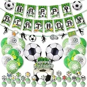 Soccer Balloons Birthday Decorations Party Supplies Soccer Happy Birthday Banner Soccer Latex Foil Balloons Cake Topper Cupcake Topper