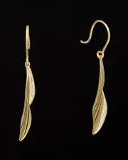 14K Twisted Leaf Drop Earrings