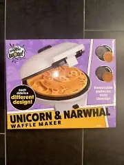 Narwhal Electric Waffle Maker w Removable Unicorn Plate for &