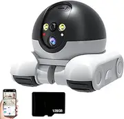 Blinky Bot Camera Robot, Blinky Bot Camera, Robot Cameras on Wheels, 360° View Rolling CameraRobot, 1080p HD Wi-Fi Robot PetCamera with App Control, 2 Way Audio, Night Vision (WiFi,128G)