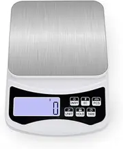 Disenkelubo Kitchen Scale, 10 kg Capacity, Precision to 1 g, Backlit LCD, Multiple Units, Tare, Hold, Power Saving Mode,Digital Postal Scale