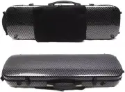Carbon Fiber Violin Case 4/4 Full Size Hard Shell Oblong Violin Box with Strap &