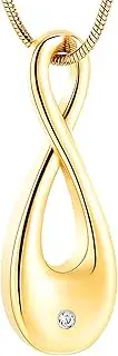 KETIME Cremation Necklace for Ashes for Women Engravable Keepsake Memorial Urn Jewelry Pendant with Zircon