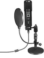 USB face Microphone Set for Computer Laptop Free-Driver Quick Adjustable Voice Changing Microphone Black One Size