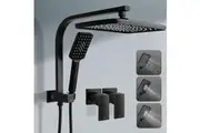 ACA 12 inch Rain Shower head set Shower taps 3-Mode Handheld head Shower High Pressure Black WELS