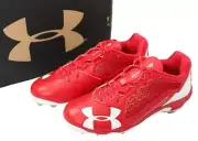 Under Armour Men Size 13 Deception Low DT Baseball Cleats Red 1278705 Metal