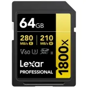 Lexar Professional 1800x SDXC UHS-II Gold Series Memory Card with 4K Video Trans