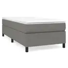 Box Spring Bed With Mattress Dark Grey 106X203 Cm King Single Size Fabric fabric
