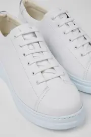 Runner Up White Leather Sneakers for Women.