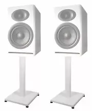 Pair 21” Steel White Stands For Audioengine P4 Bookshelf Speakers