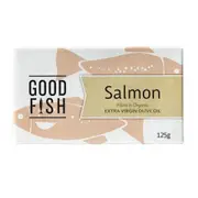 Organic Good Fish Salmon in Extra Virgin Olive Oil CAN Bulk Buy 6 x 120g (10% off) – Fresh, healthy organic delivery | Doorstep Organics.